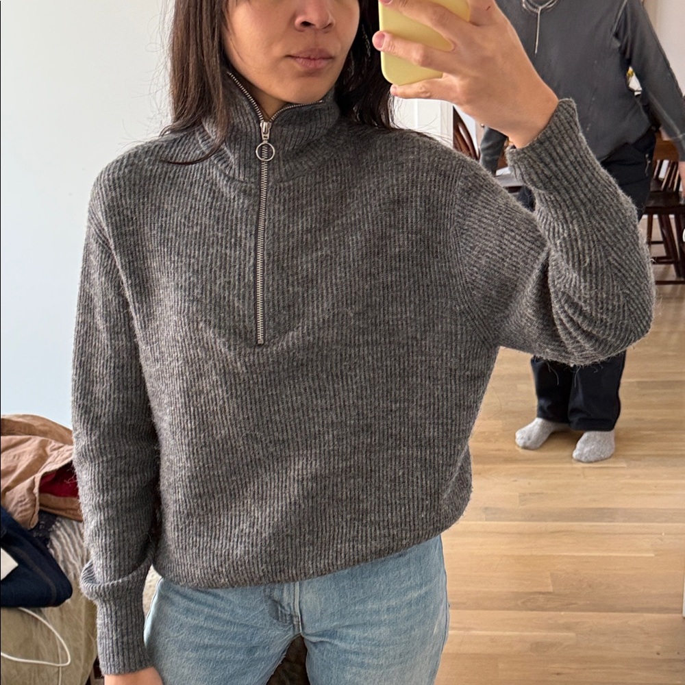 Quince Charcoal Turtleneck Sweater